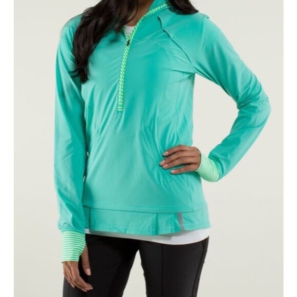 Lululemon Lightened Up Pullover Bali Breeze Striped Womens 10 Gym Sporty - Picture 1 of 16